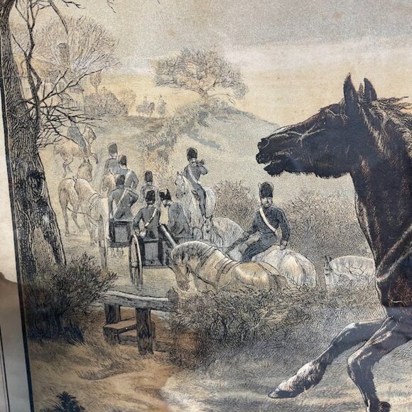 1930s Basil Bradley The Old Soldier Horses War Lithograph Print with Damage READ - Picture 3 of 16